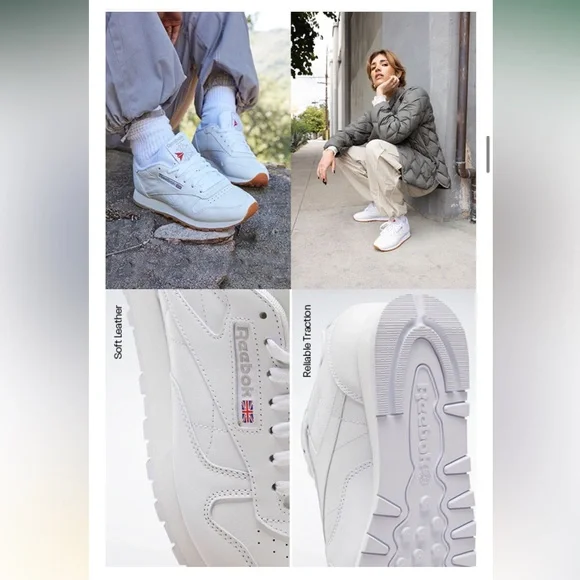 NWT/NIB • Reebok Women's Classic White Leather Sneakers • Women’s US 7.5 - Picture 13 of 14